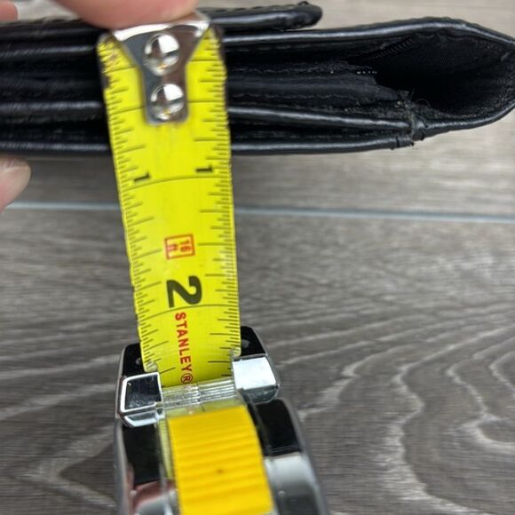 Fossil Black Avenue Croc-Embossed Leather Snap Open Tri-Fold Clutch Wallet - Picture 14 of 14